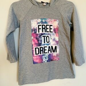 Miss Popular Girls Gray Hoodie “Free to Dream” – Youth L
